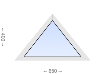 Глухое равнобедренное треугольное ПВХ окно 650x400 ENWIN